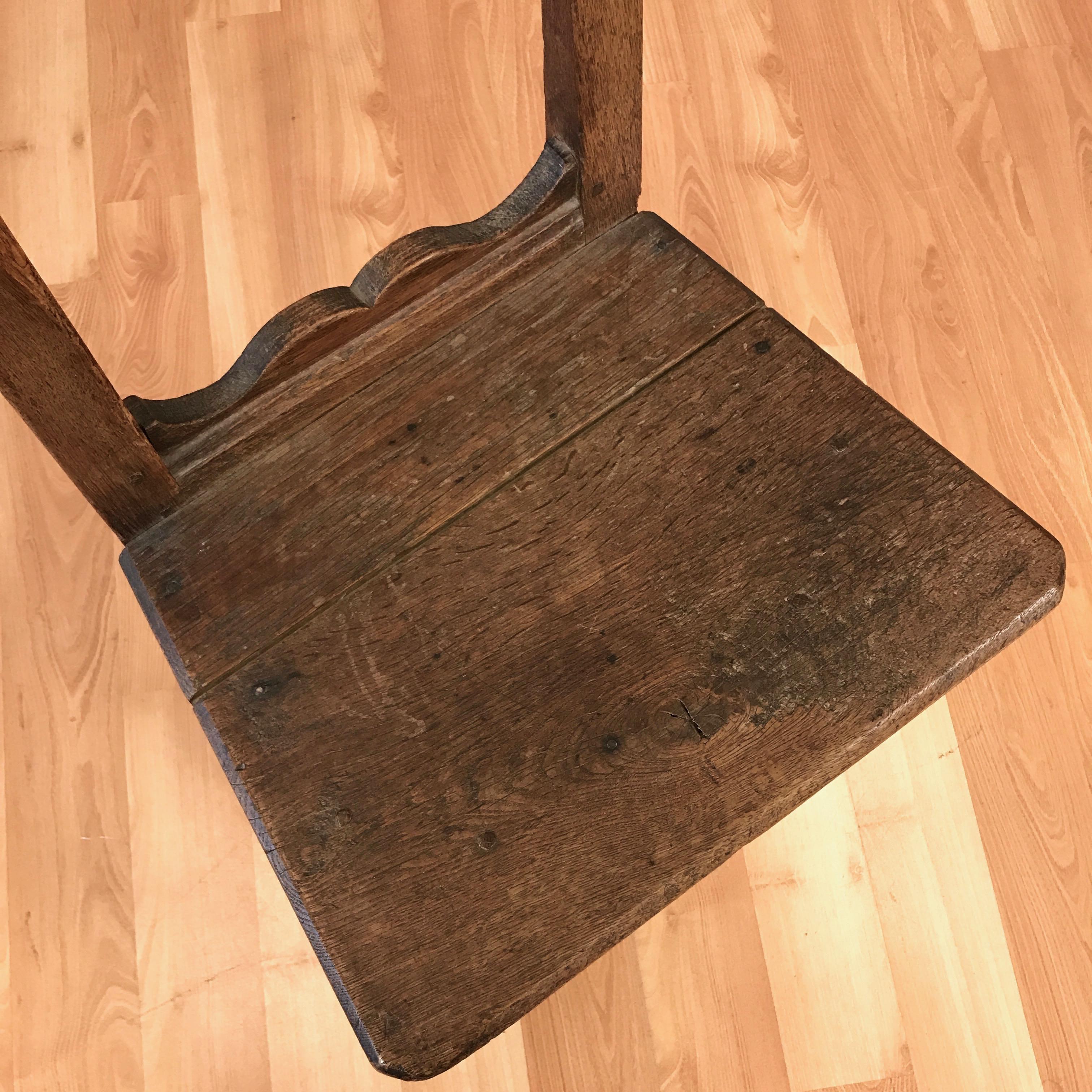 18th Century and Earlier Oak French Nun’s Chair, circa 17th Century