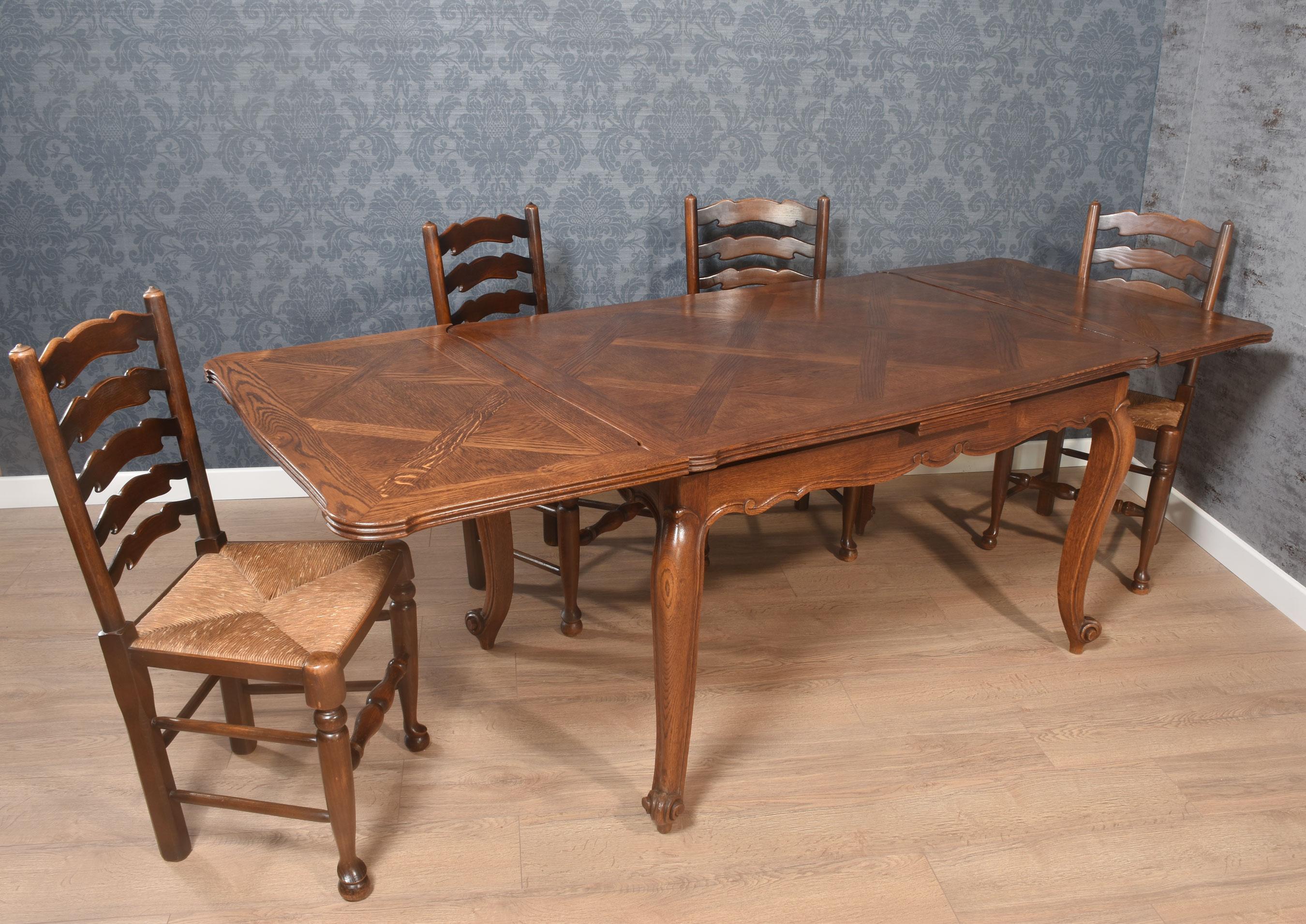 Table à tiroir en Oak French Parquetry Bon état - En vente à Cheshire, GB