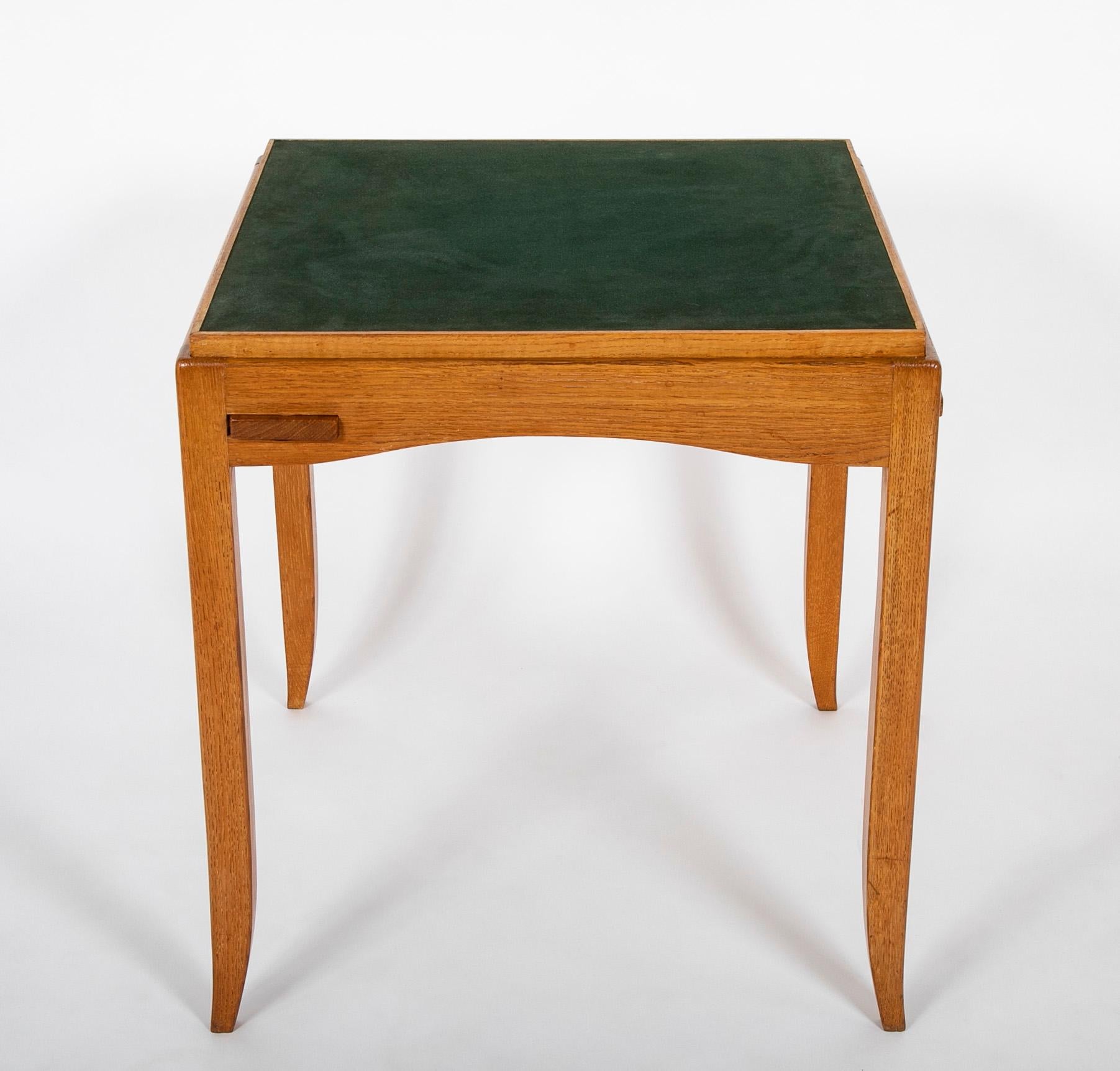 20th Century Oak Games Table Designed by Victor Courtray