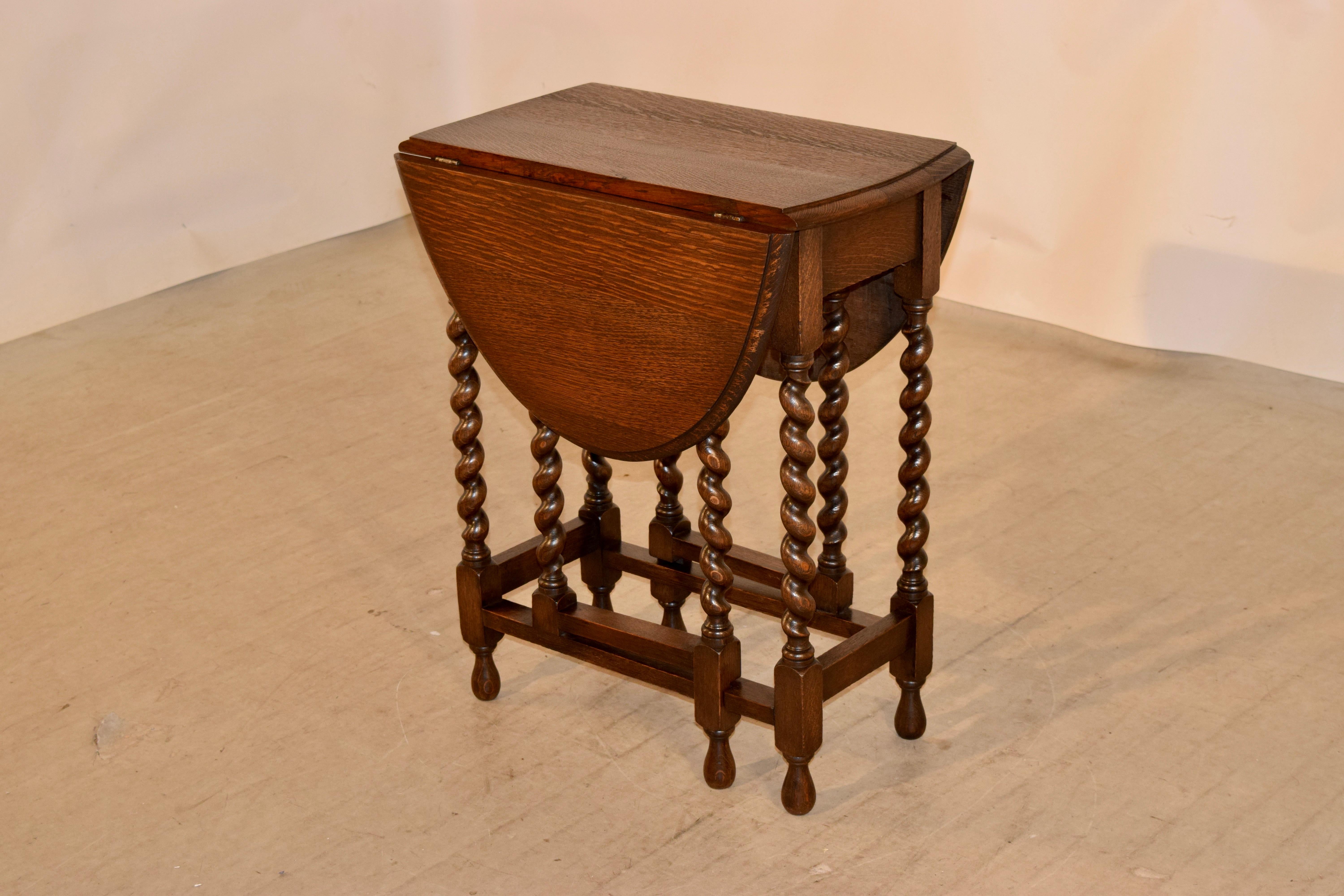 English Oak Gateleg Side Table, circa 1900
