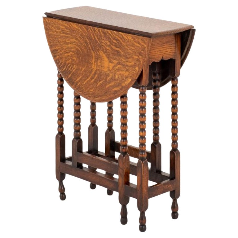 Oak Gateleg Table Farmhouse Furniture Bobbin Legs For Sale at 1stDibs