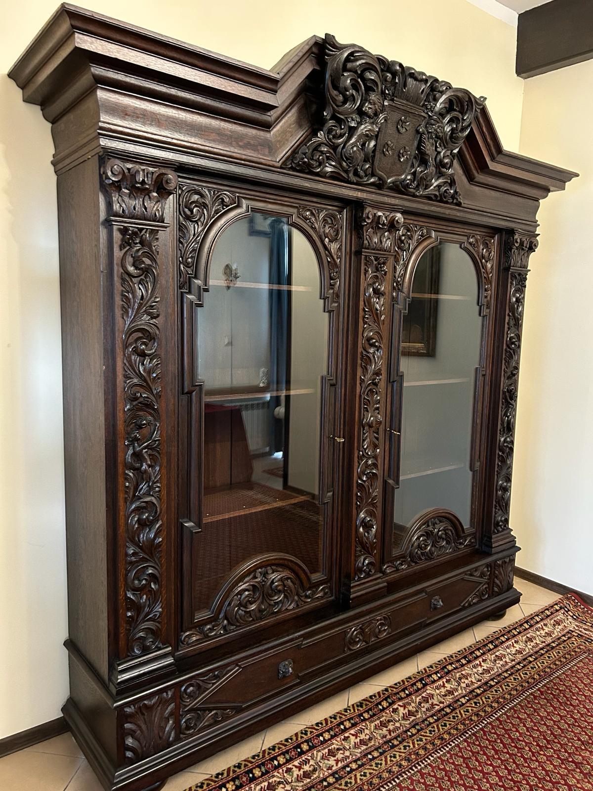 Arts and Crafts Oak Gdansk Library For Sale