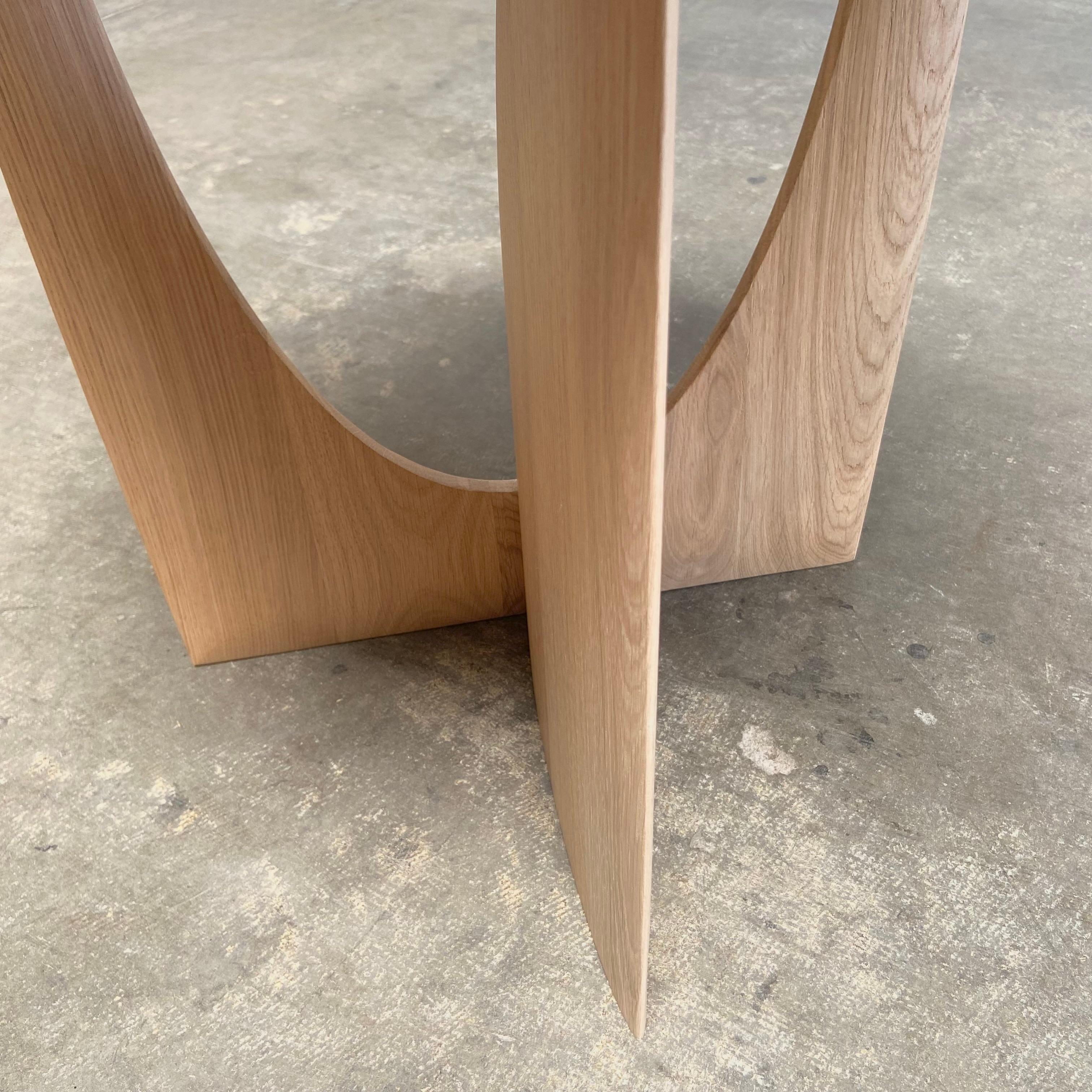 Contemporary Oak Geometric Side Table For Sale