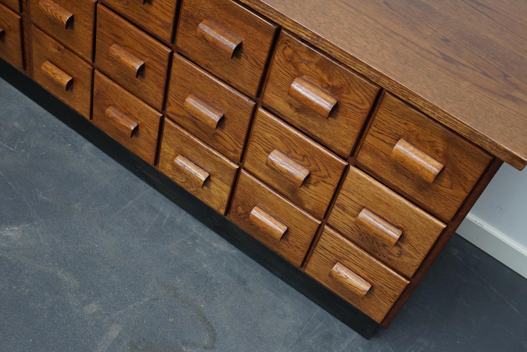 Oak German Industrial Apothecary Cabinet / Lowboard, Mid-20th Century 6