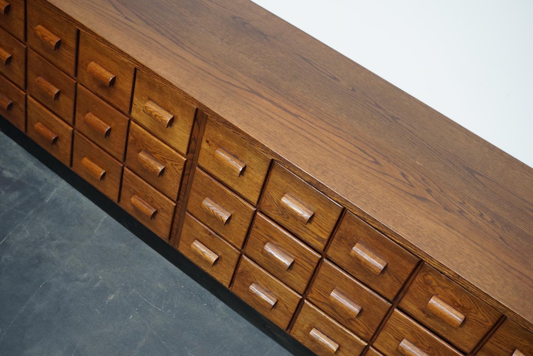 Oak German Industrial Apothecary Cabinet / Lowboard, Mid-20th Century 9