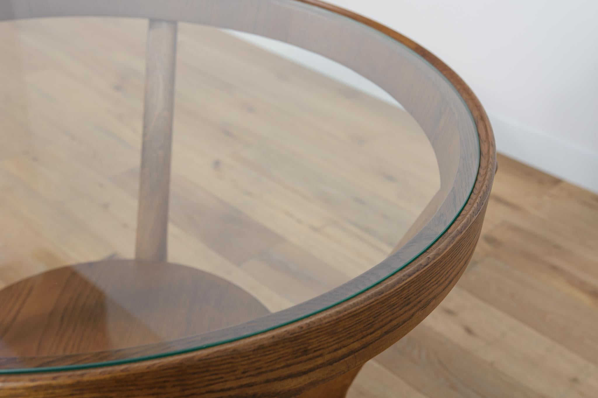Oak & Glass Coffee Table by Karel Kozelka & Antonin Kropacek for Interier Praha. For Sale 3