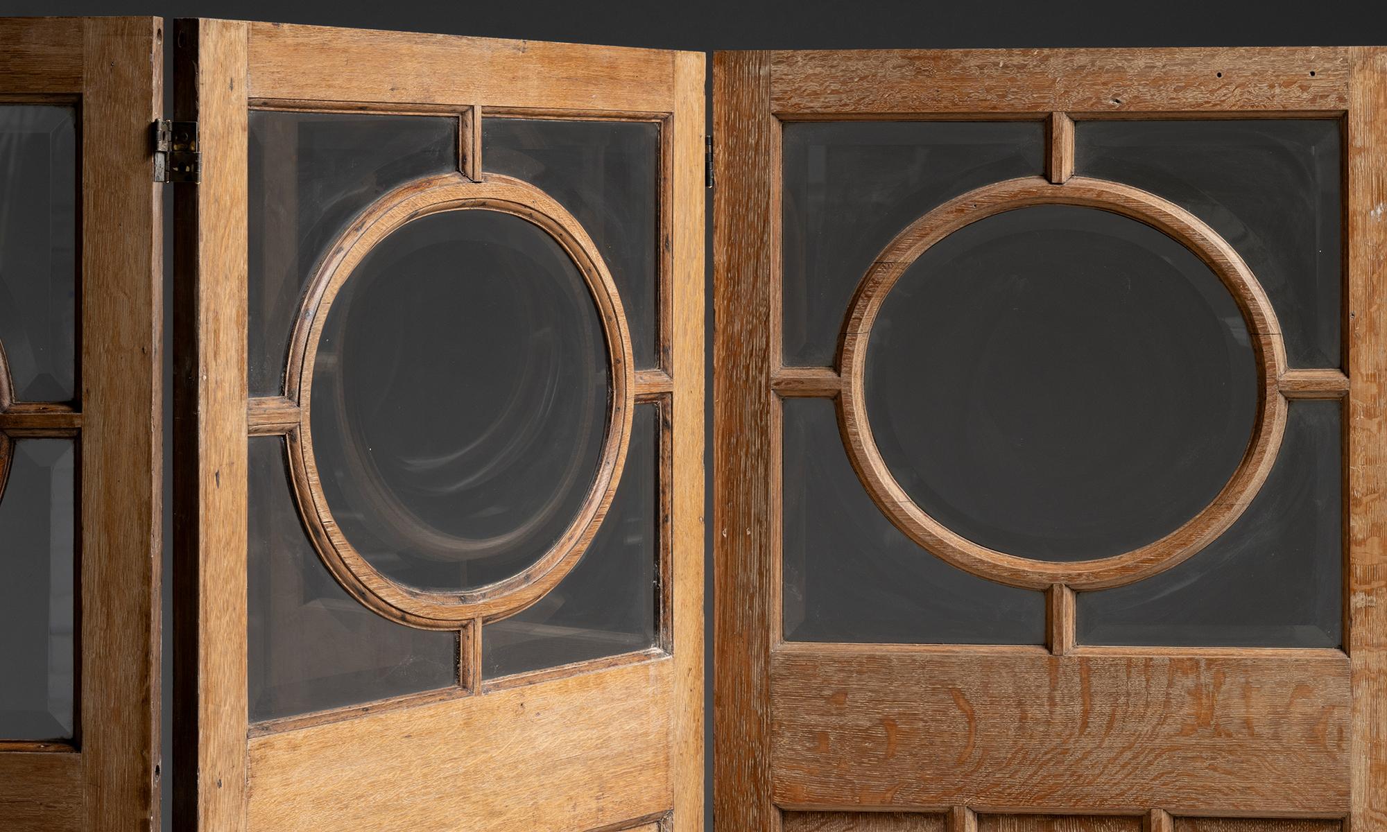 Raumteiler aus Eiche und Glas, England um 1890 (Englisch) im Angebot