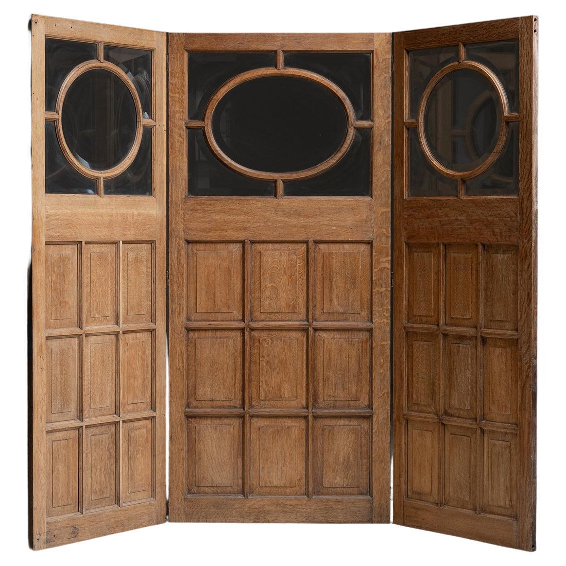 Oak & Glass Room Divider, England circa 1890