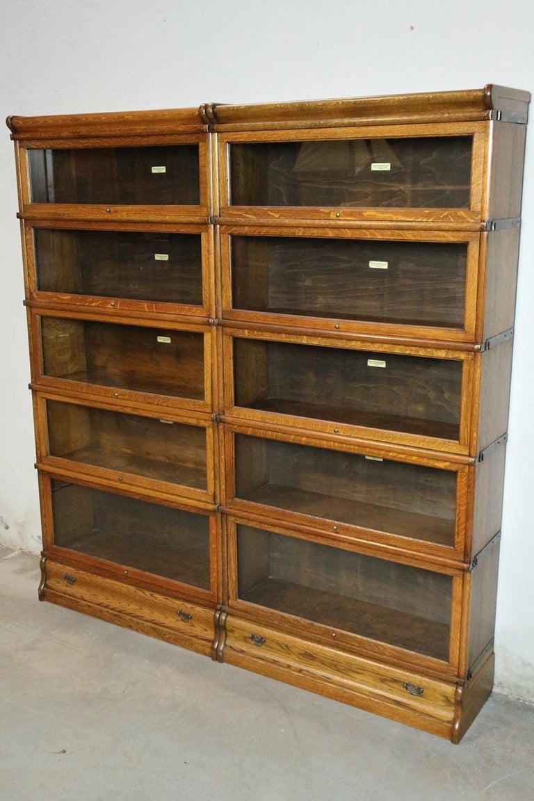 Oak Globe Wernicke Bookcase at 1stDibs
