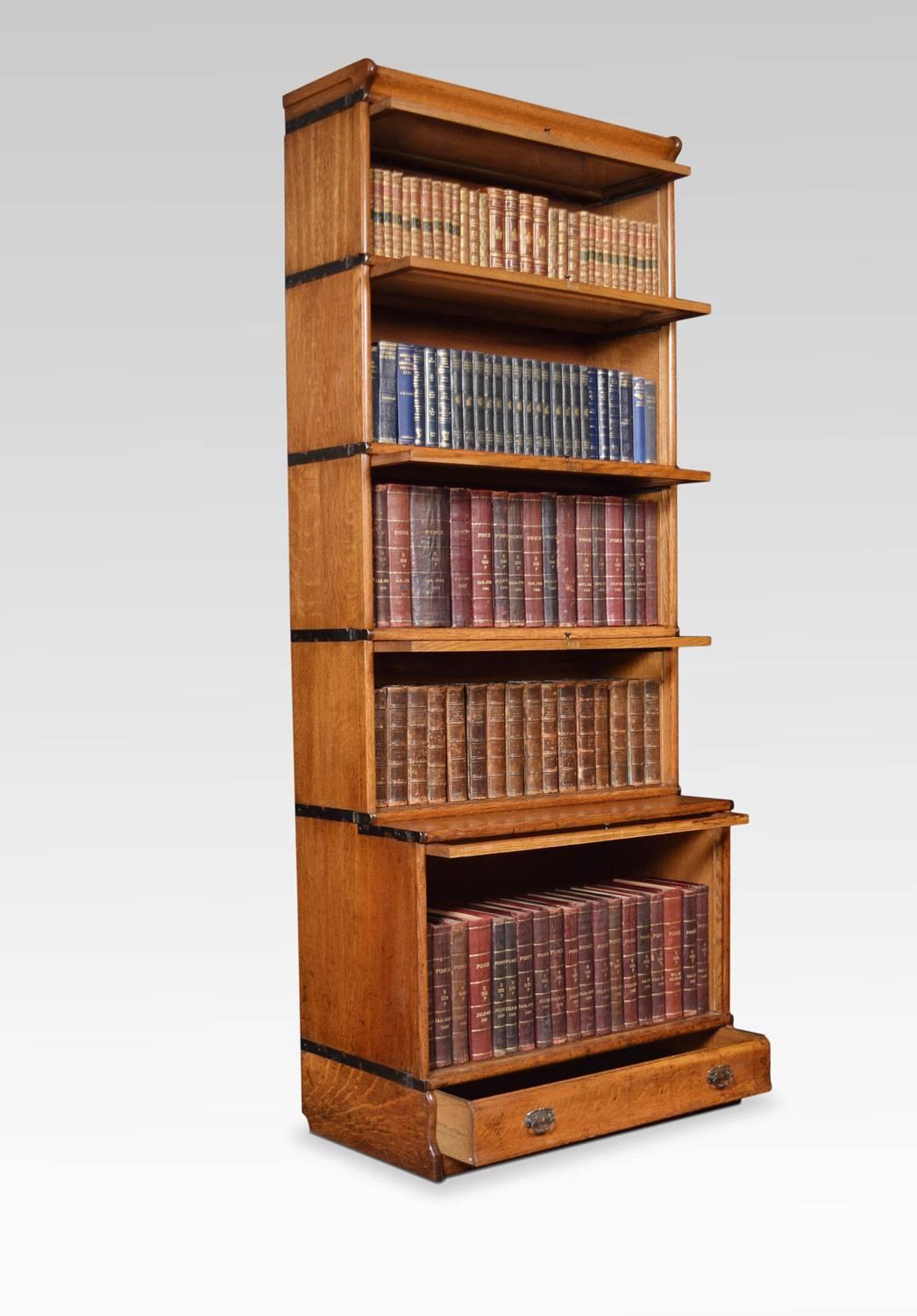 British Oak Globe Wernicke Five Section Bookcase