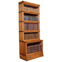 Antique Oak Globe Wernicke Five Section Bookcase