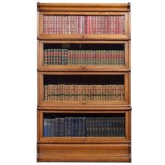 Antique Oak Globe Wernicke Four-Section Bookcase
