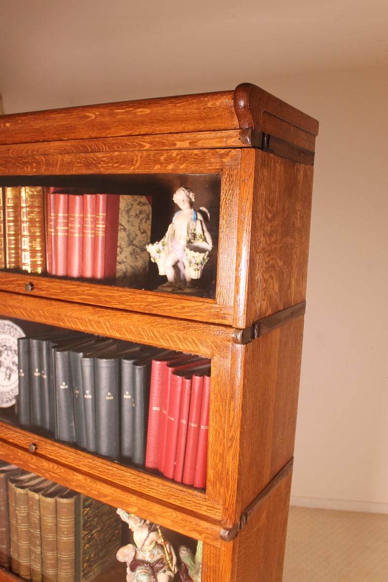 Oak Globe Wernicke Stacking Bookcase 4 Large Items For Sale at 1stdibs