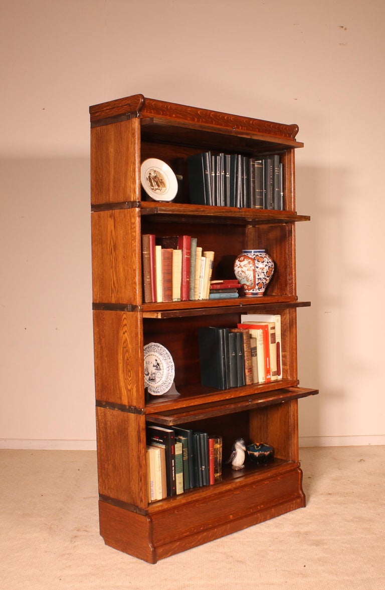 Oak Globe Wernicke Stacking Bookcase 4 Large Items For Sale at 1stdibs