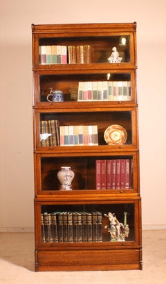 Oak Globe Wernicke Stacking Bookcase 5 Large Elements