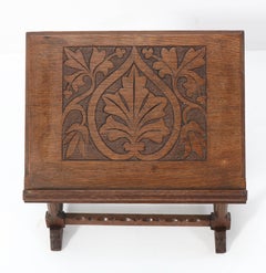 Oak Gothic Revival Lectern or Book Stand, 1900s