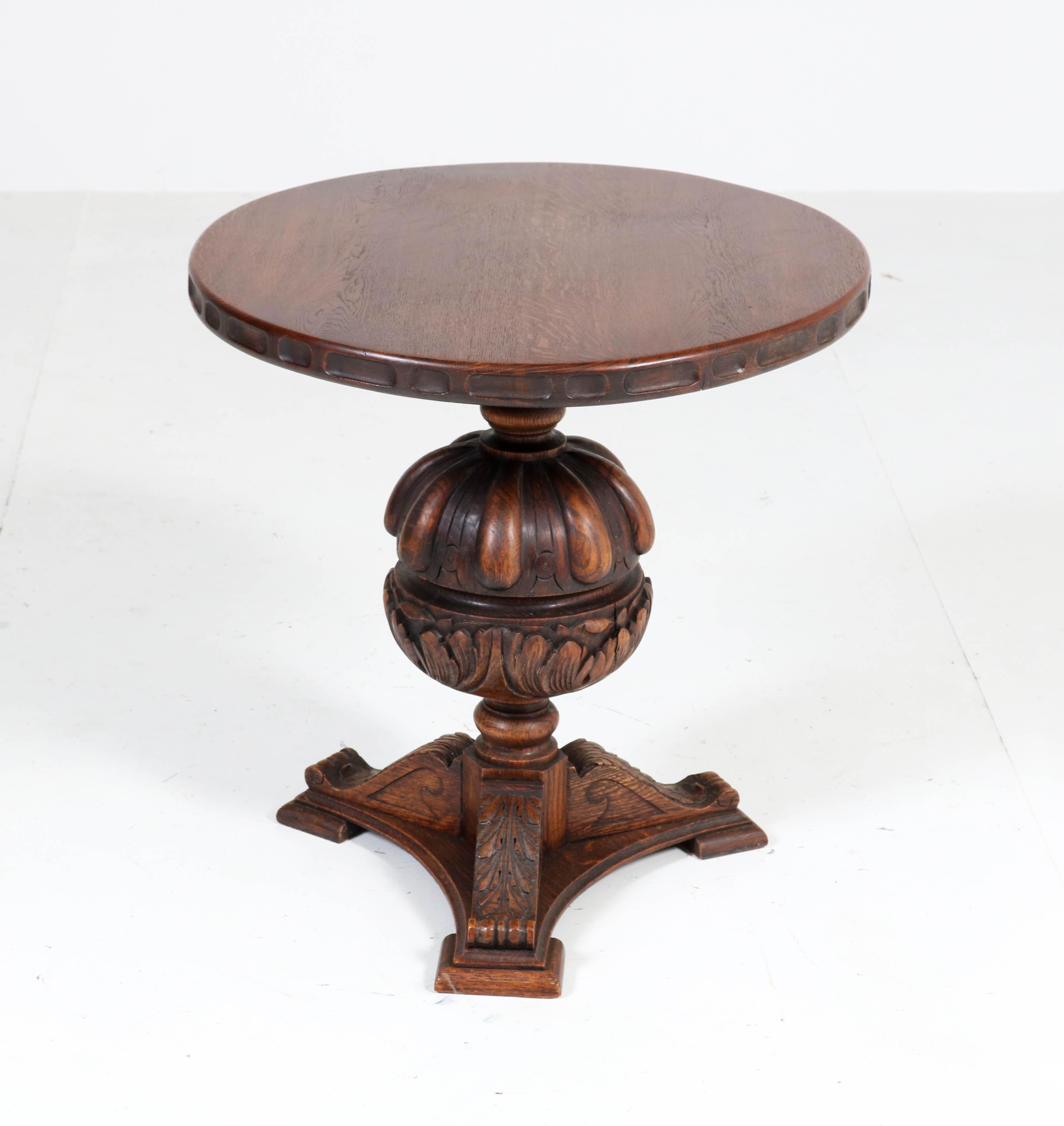 Oak Gothic Revival Side Table, 1940s In Good Condition In Amsterdam, NL