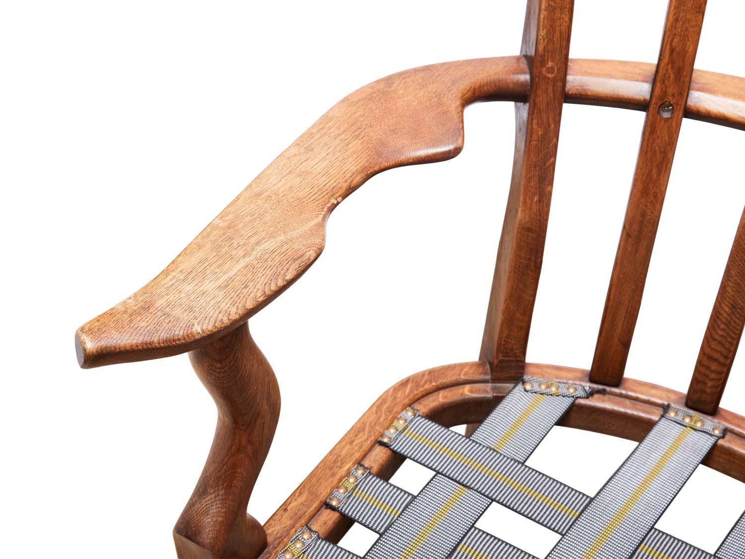 Upholstery Oak Gran Repos Settee by Guillerme et Chambron for Votre Maison