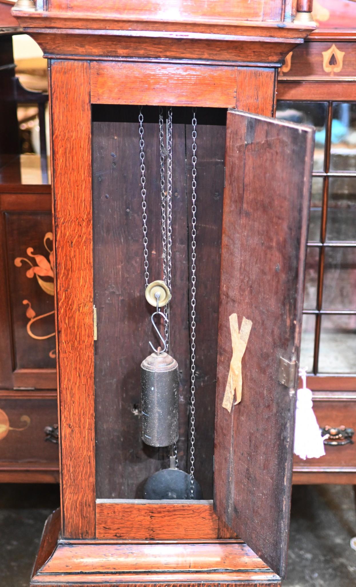 Late 19th Century Oak Grandfather Clock Victorian Longcase Woodyear Salisbury For Sale