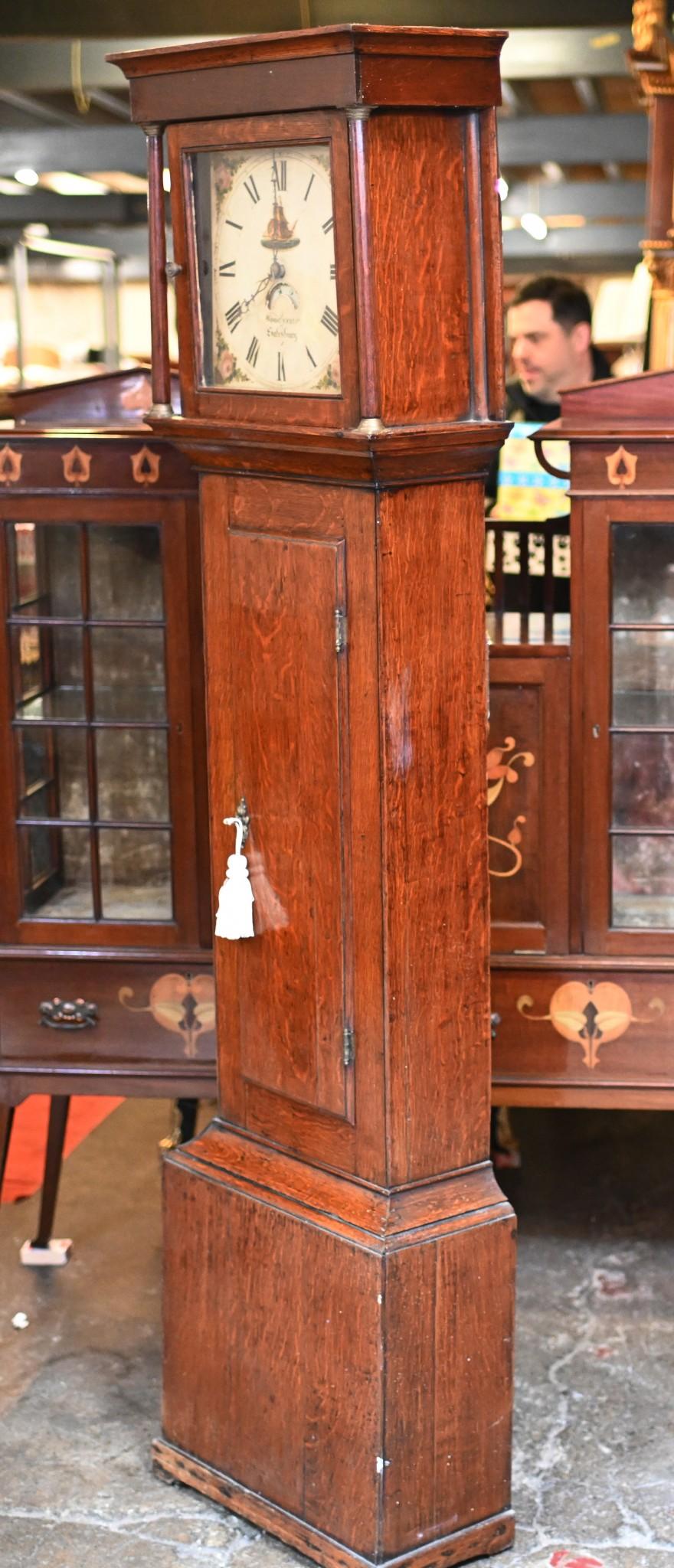 Oak Grandfather Clock Victorian Longcase Woodyear Salisbury For Sale 1