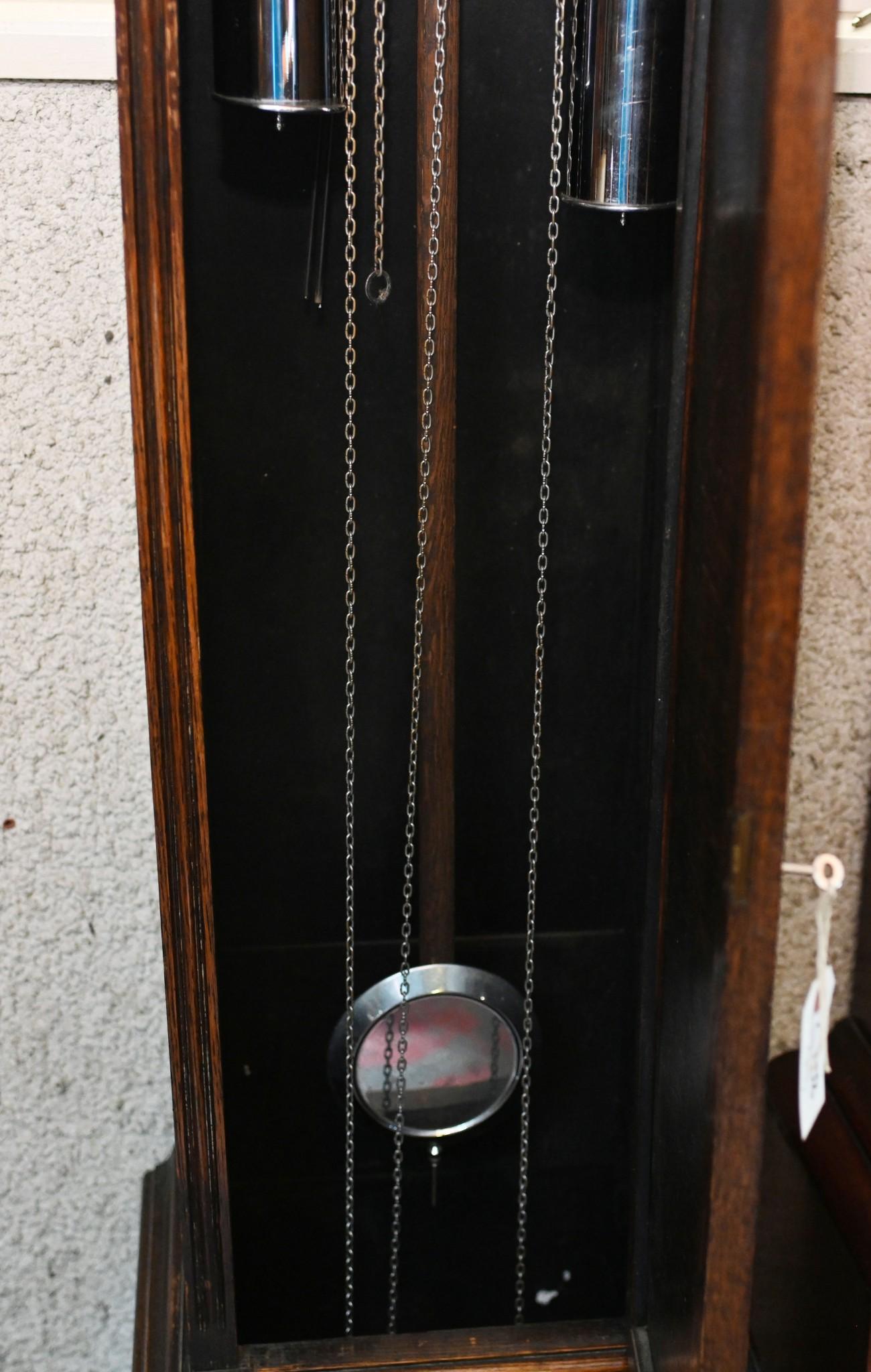 Oak Grandmother Clock Tempus Fugit Longcase Victorian For Sale 3
