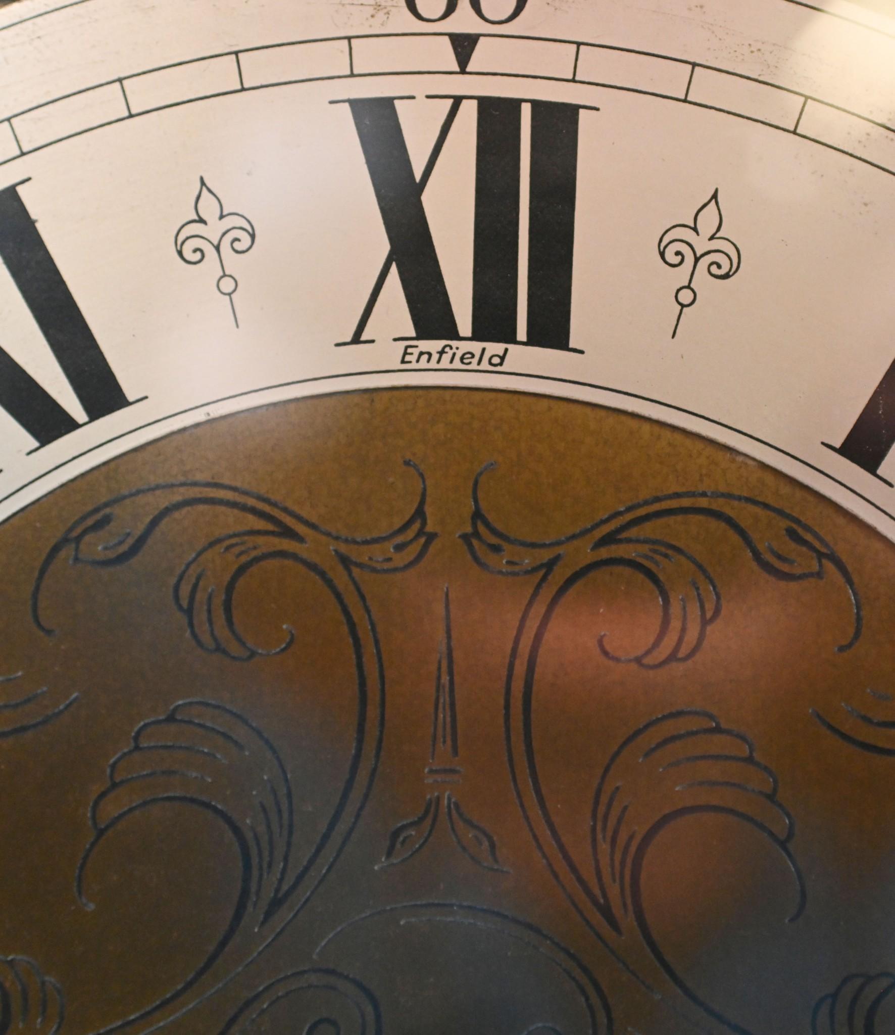 Oak Grandmother Clock Tempus Fugit Longcase Victorian For Sale 4