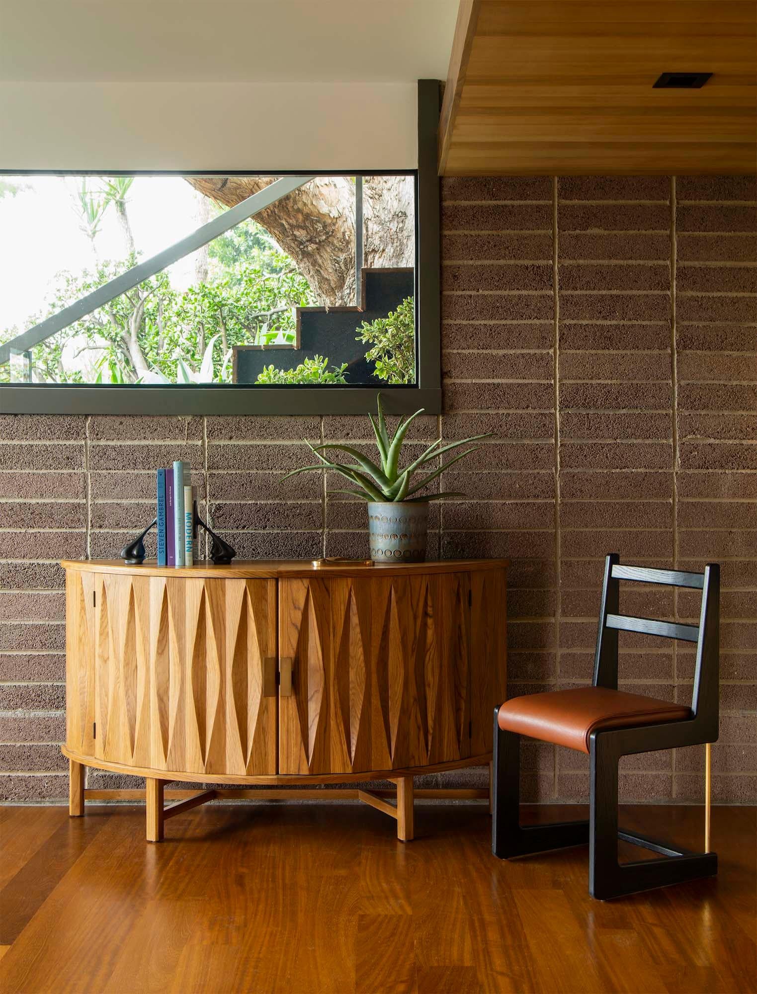 Contemporary Oak Griffin Console by Lawson-Fenning For Sale