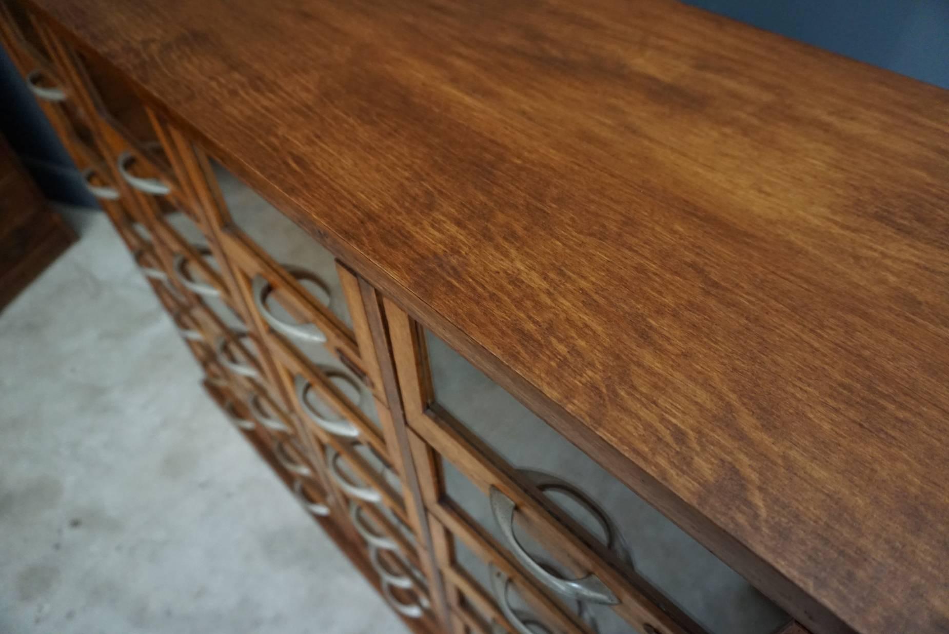 Oak Haberdashery Shop Cabinet, 1930s In Good Condition In Nijmegen, NL