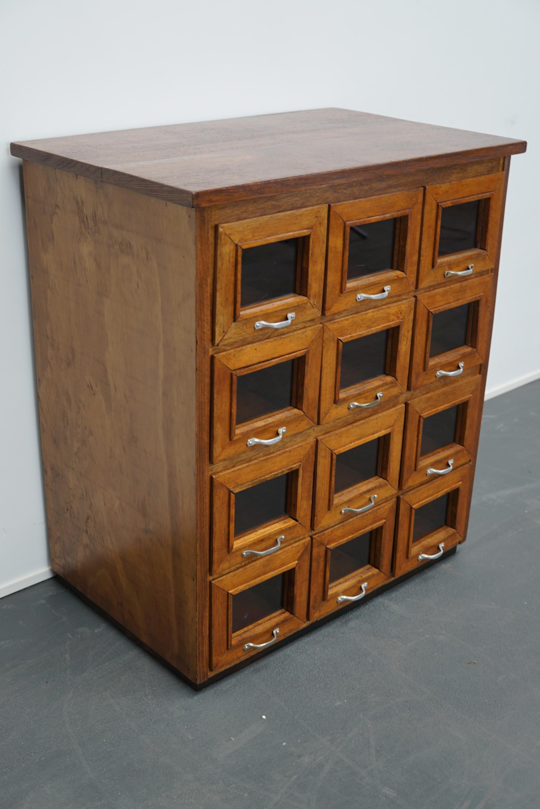 Oak Haberdashery Shop Cabinet, 1930s 1