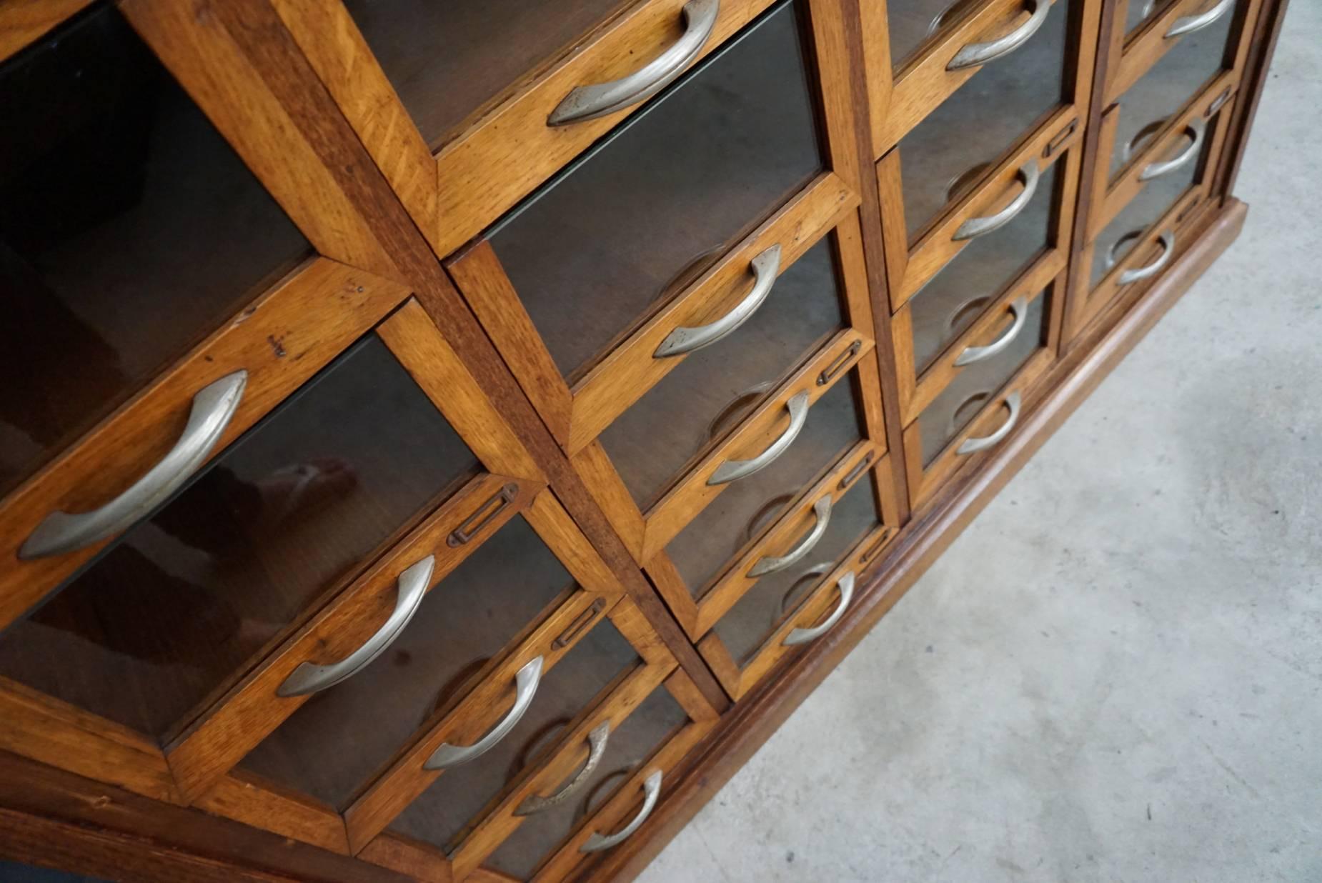 Oak Haberdashery Shop Cabinet, 1930s 2