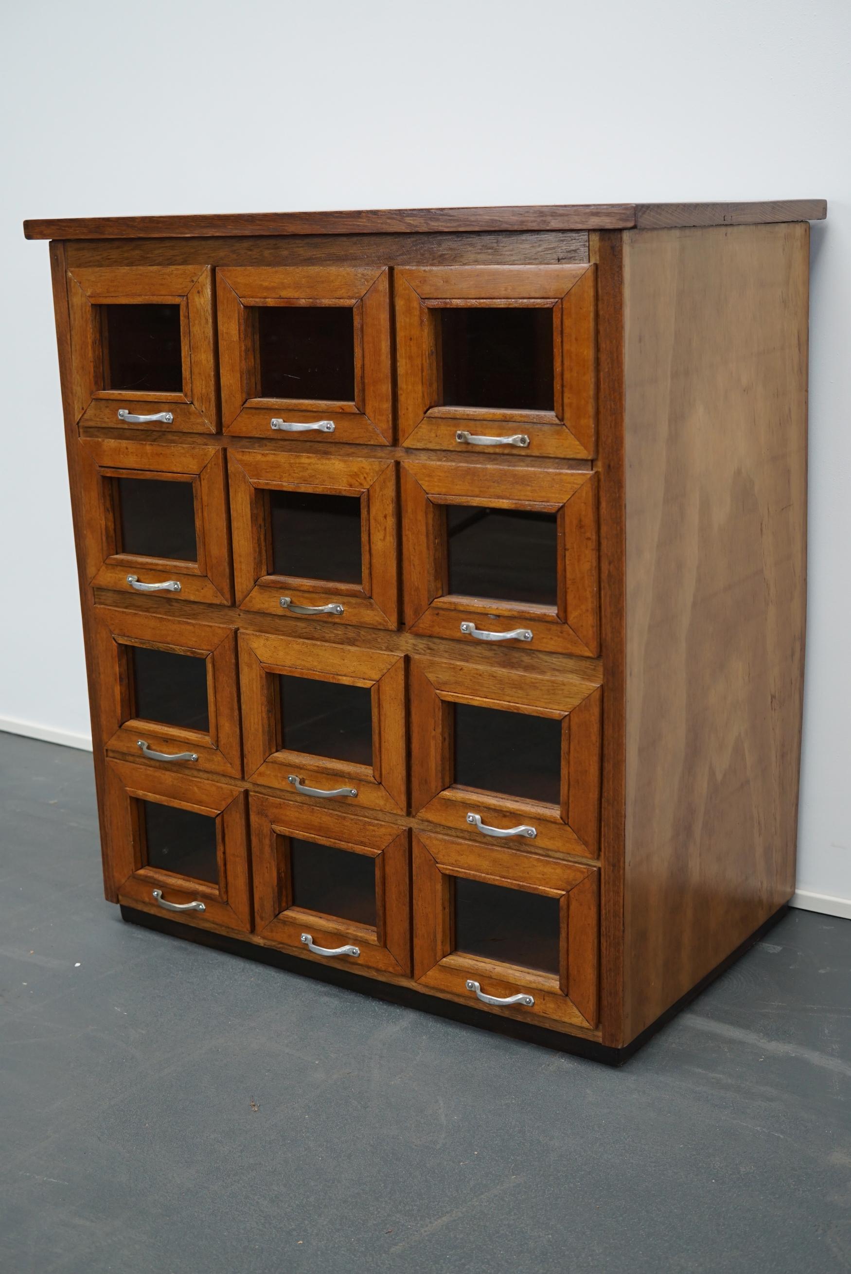 Oak Haberdashery Shop Cabinet, 1930s 3