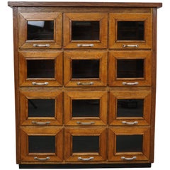 Vintage Oak Haberdashery Shop Cabinet, 1930s