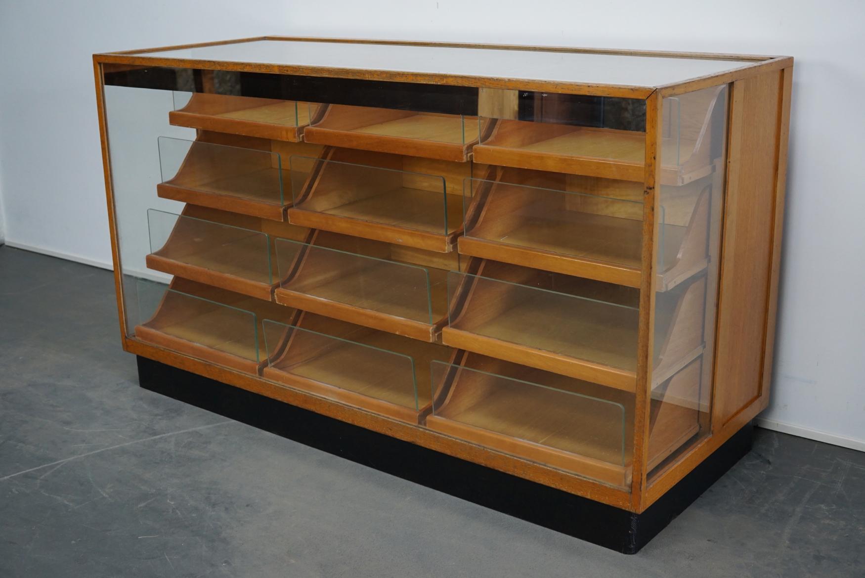 Oak Haberdashery Shop Cabinet/Retail Unit, 1950s 4