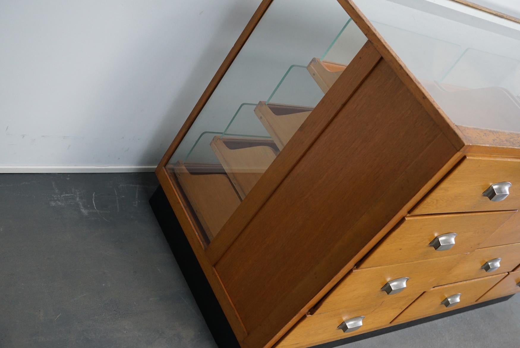 German Oak Haberdashery Shop Cabinet/Retail Unit, 1950s