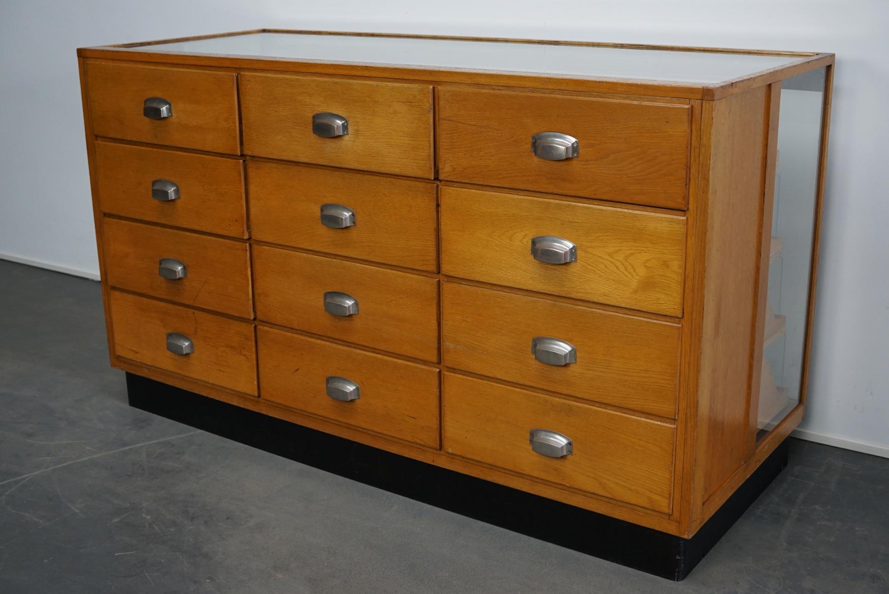 Oak Haberdashery Shop Cabinet/Retail Unit, 1950s 1