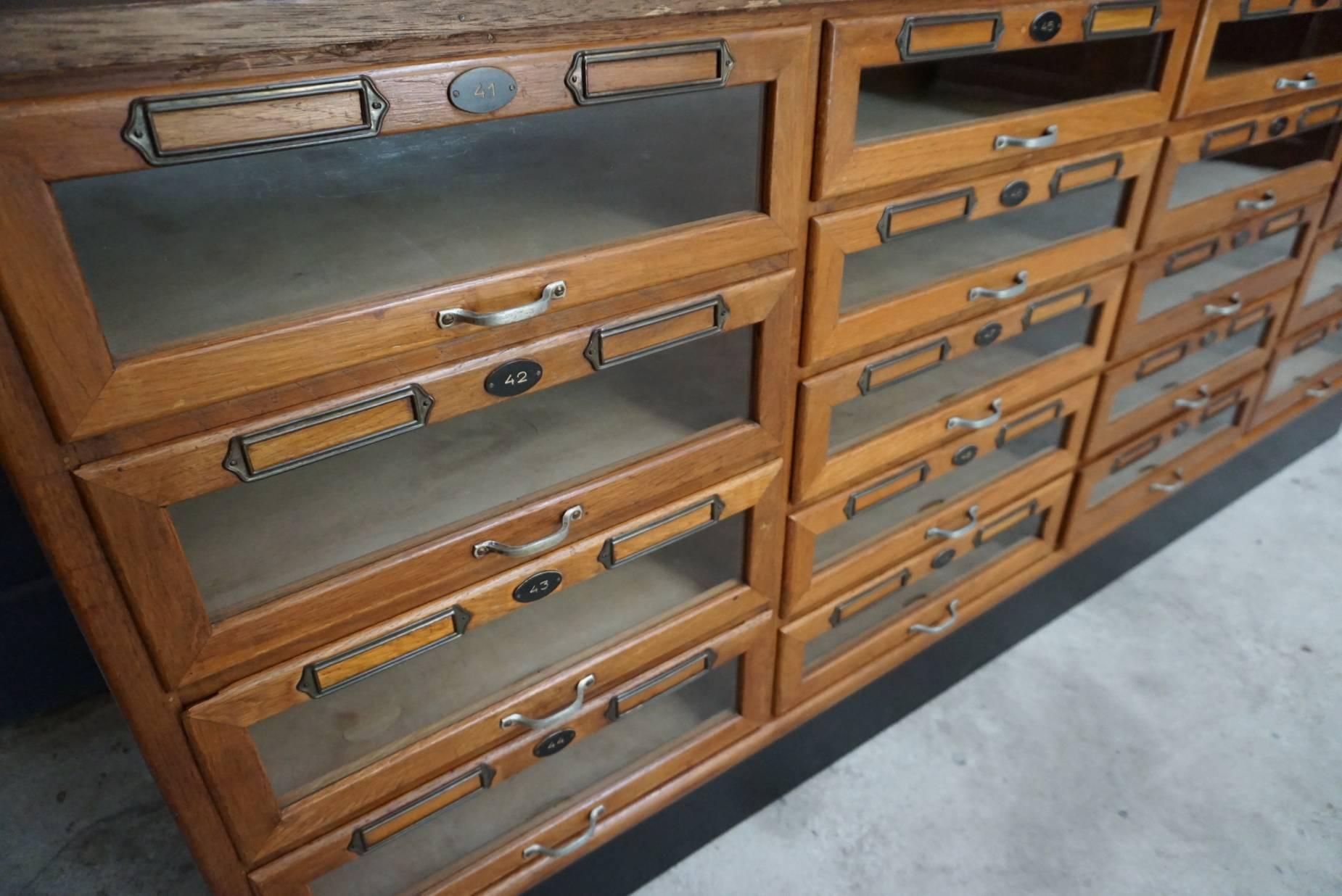 French Oak Haberdashery Shop Cabinet, 1930s