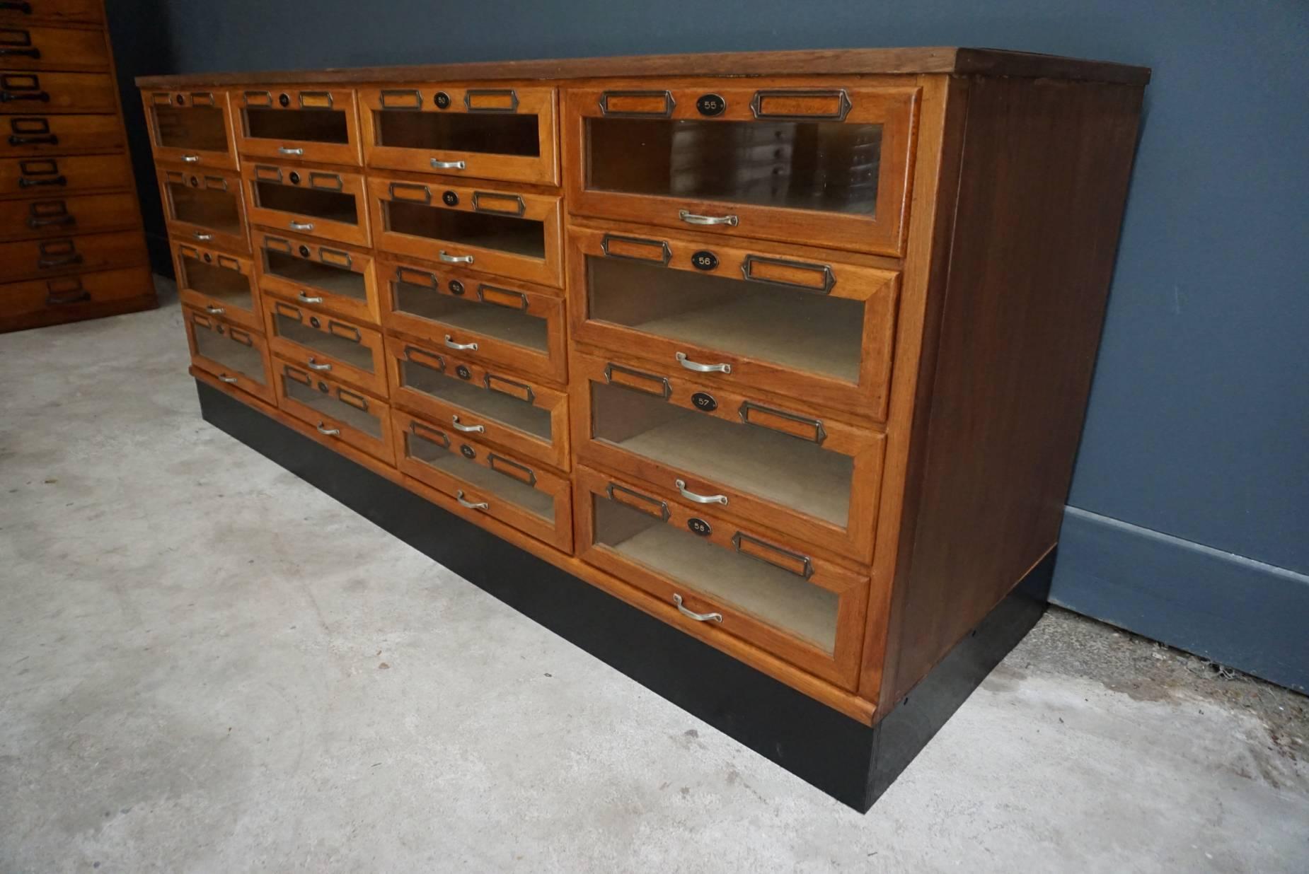 Oak Haberdashery Shop Cabinet, 1930s In Good Condition In Nijmegen, NL