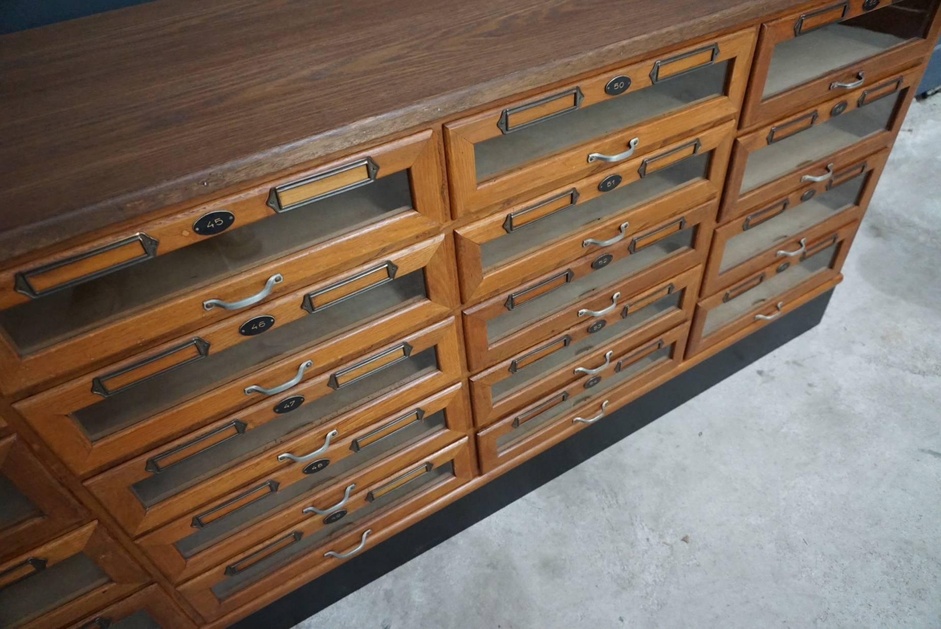 Oak Haberdashery Shop Cabinet, 1930s 1