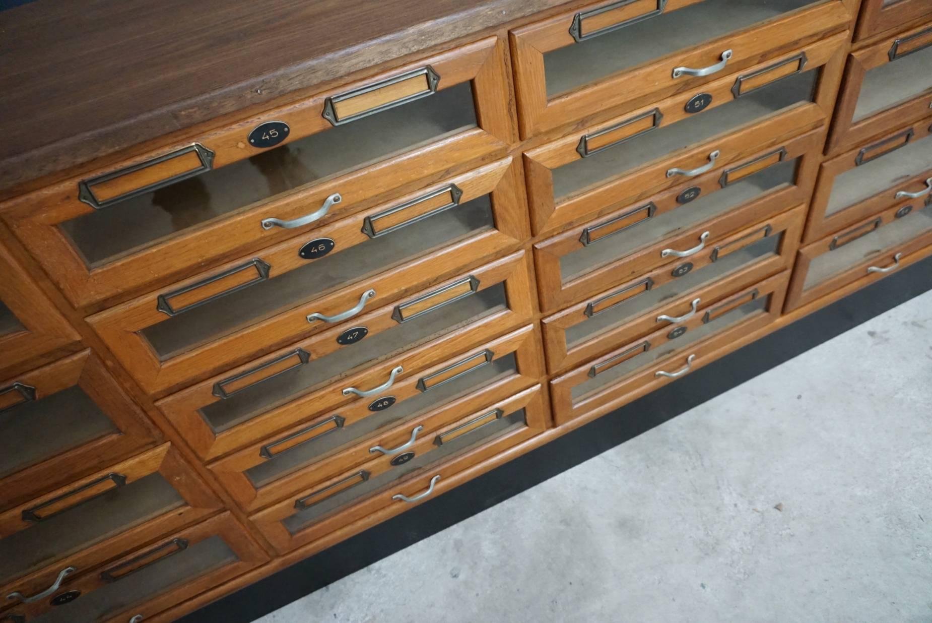 Oak Haberdashery Shop Cabinet, 1930s 2