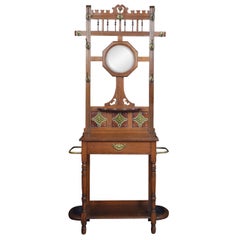 Antique Oak Hall Stand