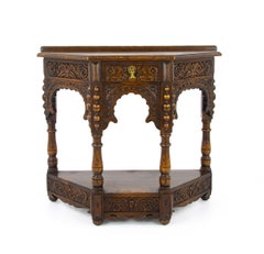 Oak Hall Table, Carved Oak Table, Matching Carved Oak Mirror, Scotland