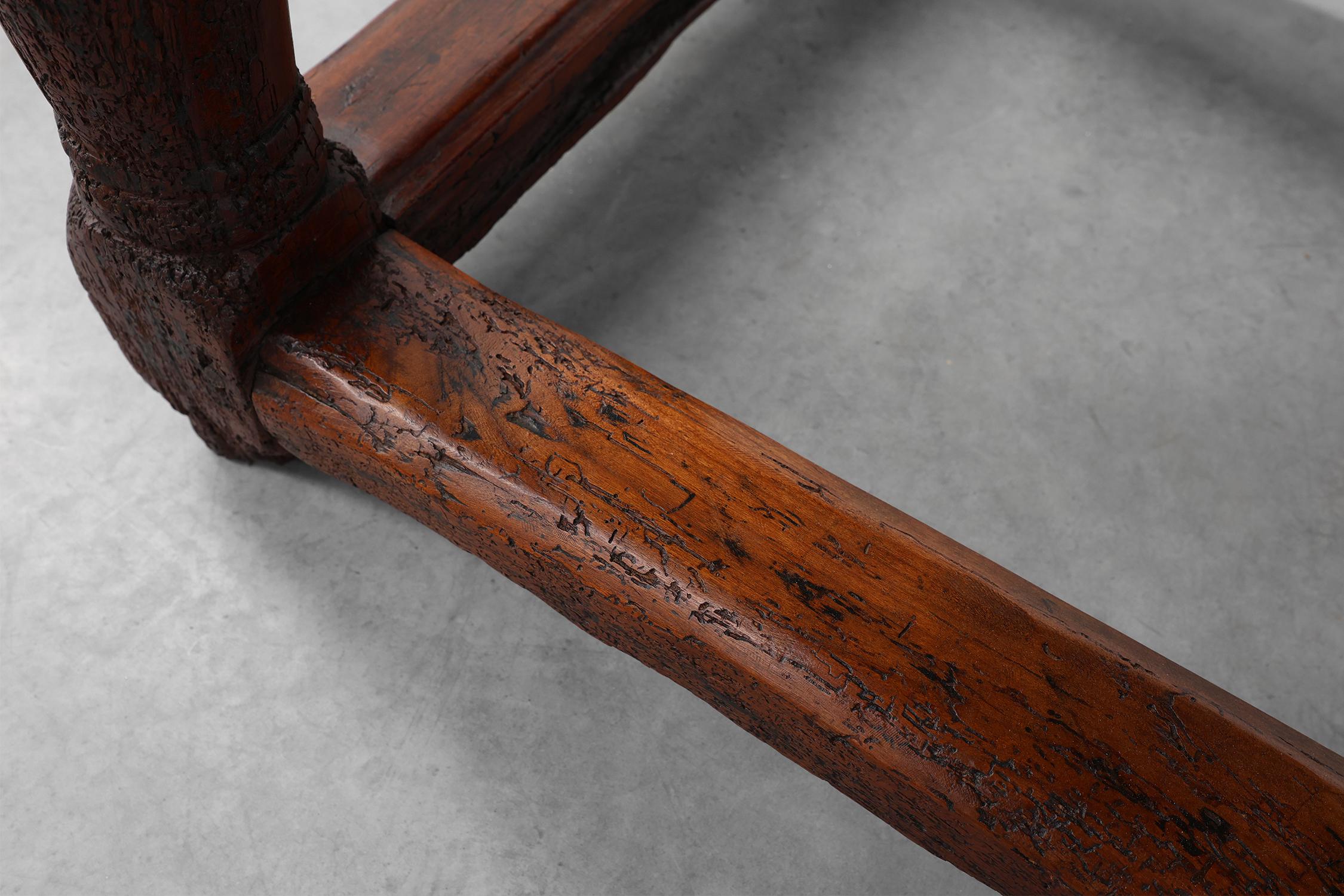 Oak hand-carved side table in wabi wabi style, Spain, 17th Century For Sale 13