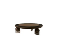 Oak, Hand-Painted Frosted Glass and Lucite - Contemporary - Forum Coffee Table