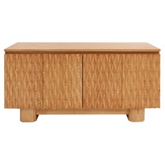 Hand-carved Oak Brutalist Style Sideboard with Four Doors, Italy