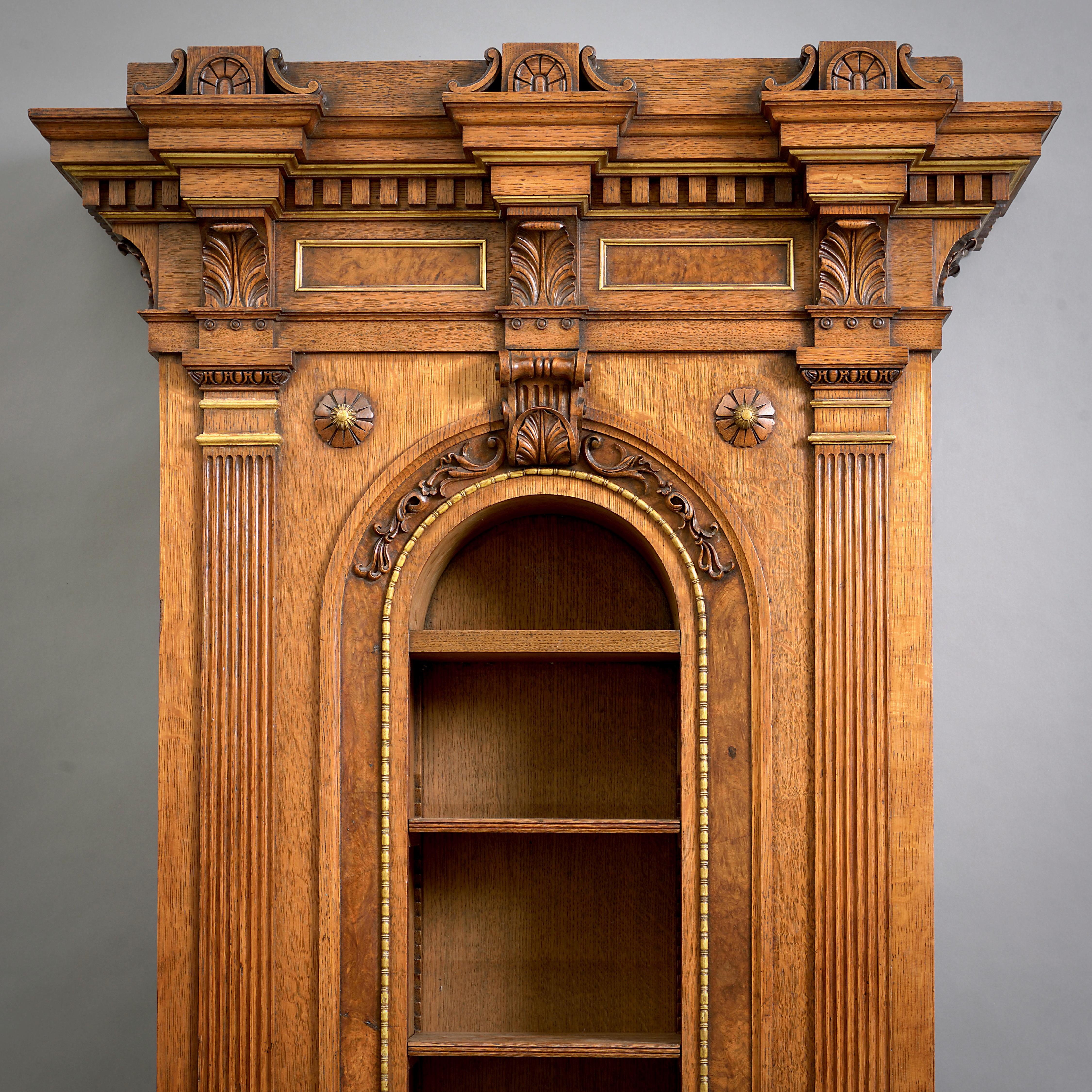 19th Century Oak Hanging Cabinet Attributed to Robert Hume, after Designs by William Beckford For Sale