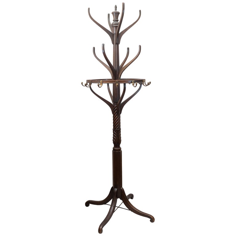 Oak Hat Rack/ Coat Rack from a Men's Club in Ohio, circa 1900 at 1stDibs
