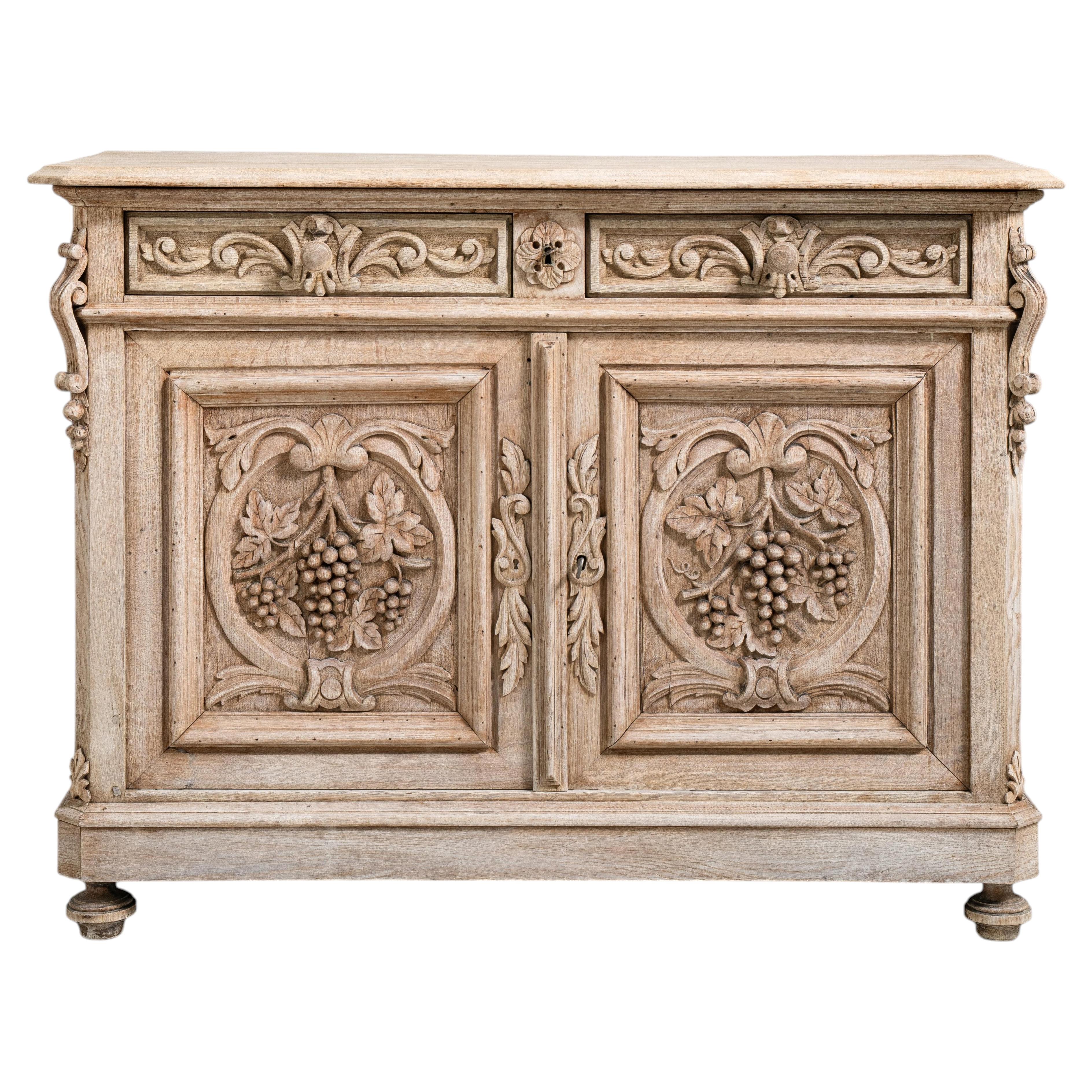 Oak Henry II Carved Buffet For Sale