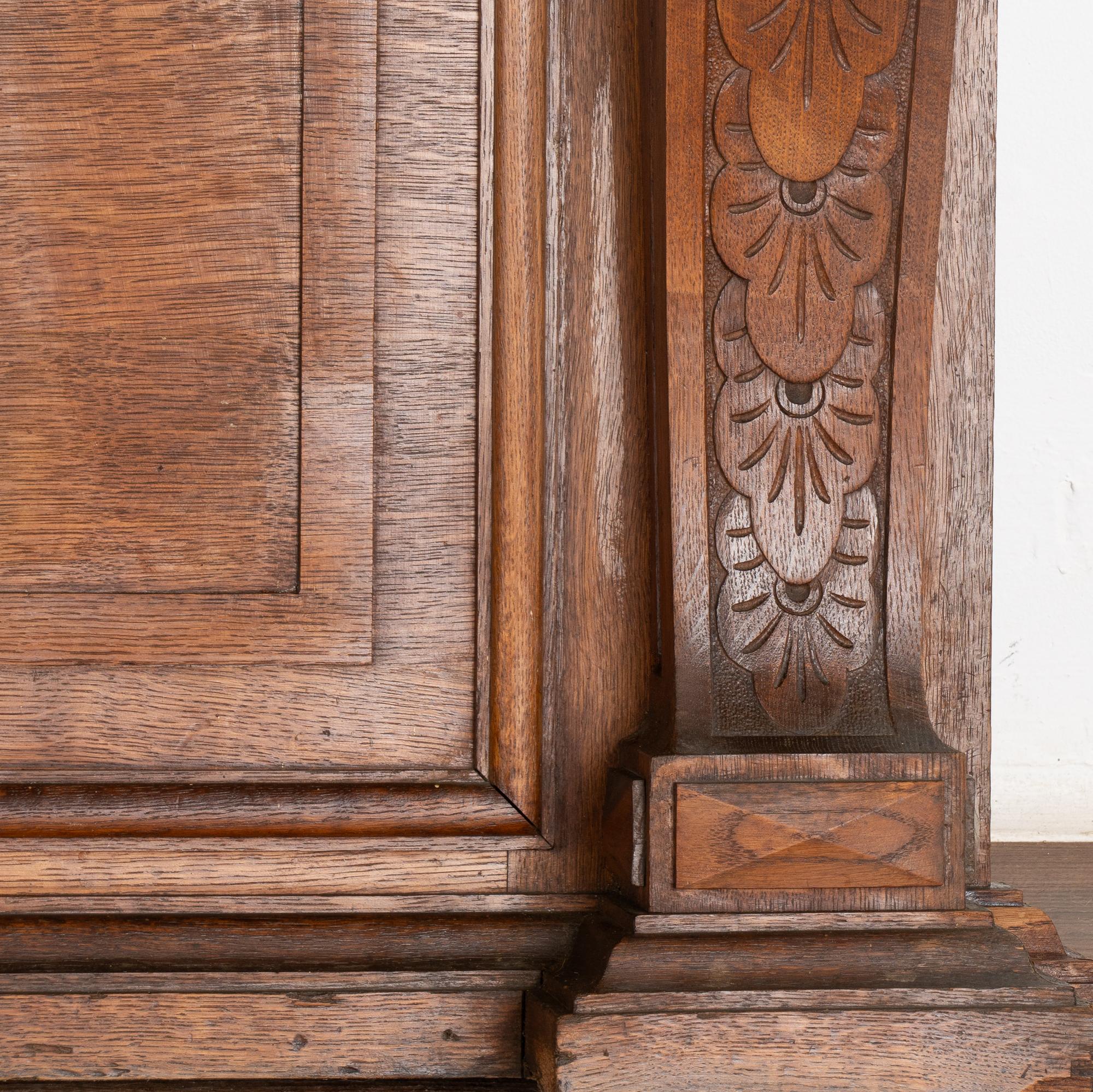 Danish Oak Hunt Console With Carved Game and Grapes, Denmark circa 1860