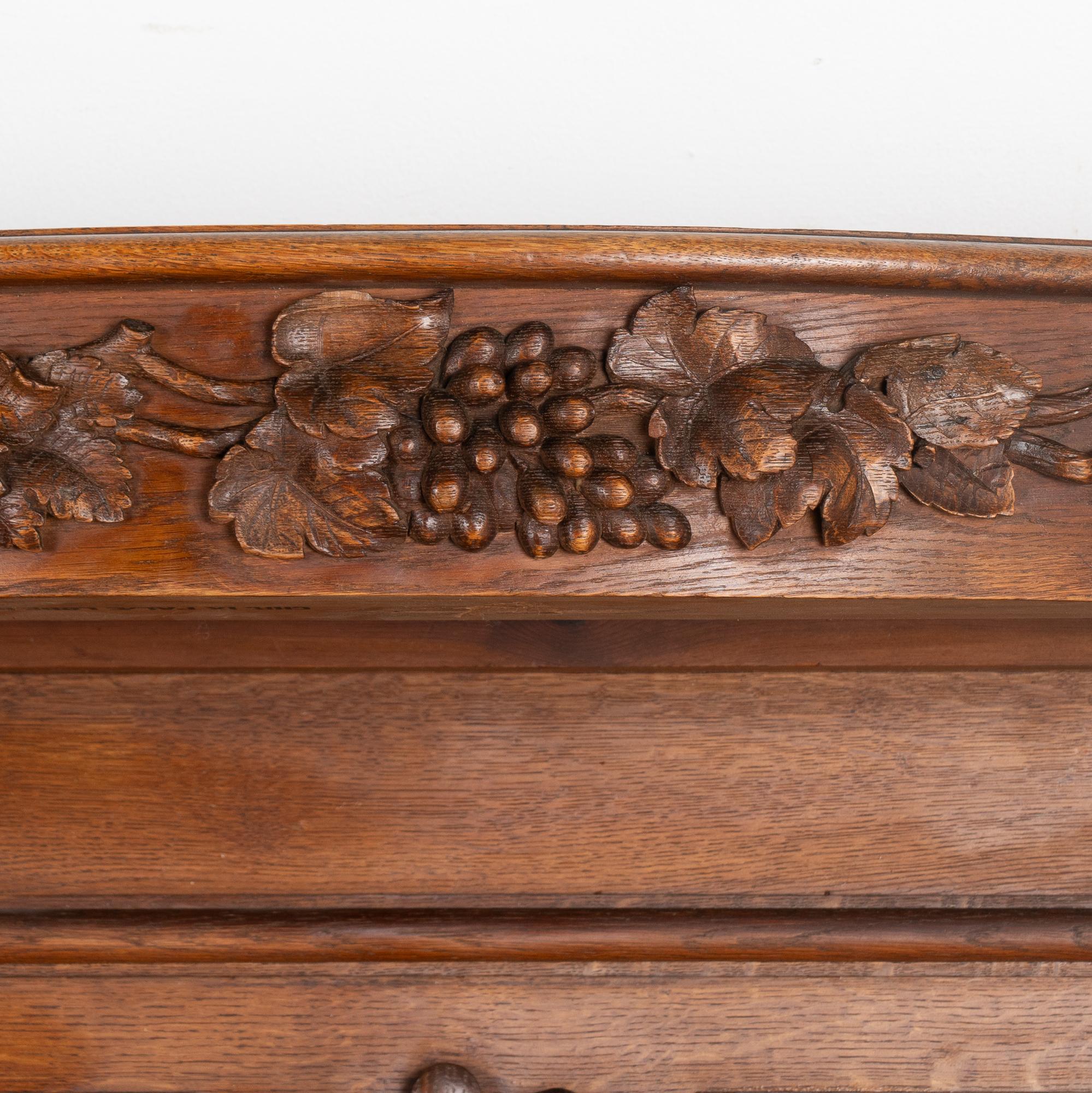 19th Century Oak Hunt Console With Carved Game and Grapes, Denmark circa 1860