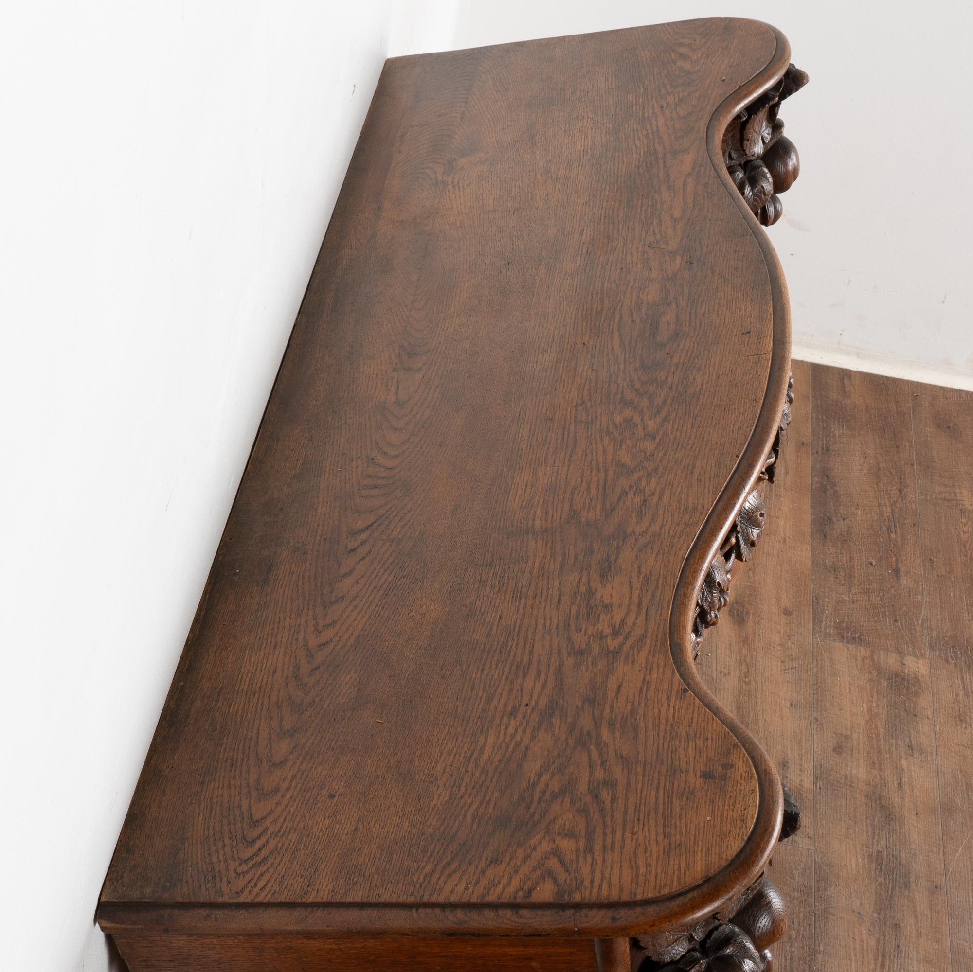 Oak Hunt Console With Carved Game and Grapes, Denmark circa 1860 3